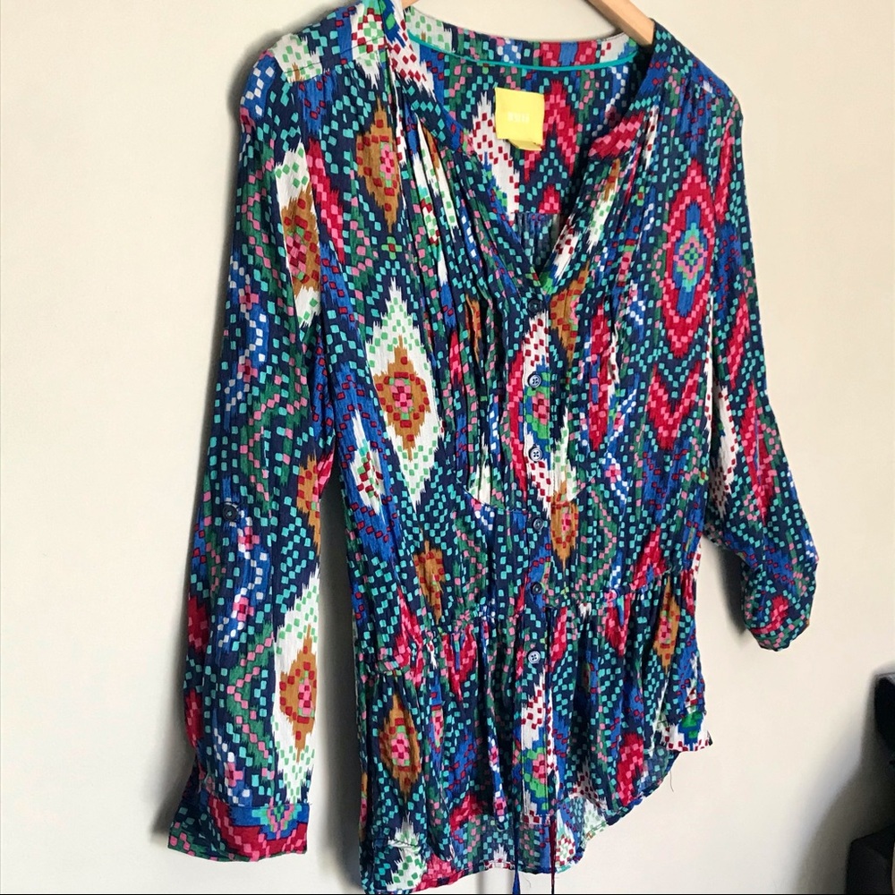 Anthropologie Maeve Multi-Color Topoxte Blouse 6P - Picture 3 of 8